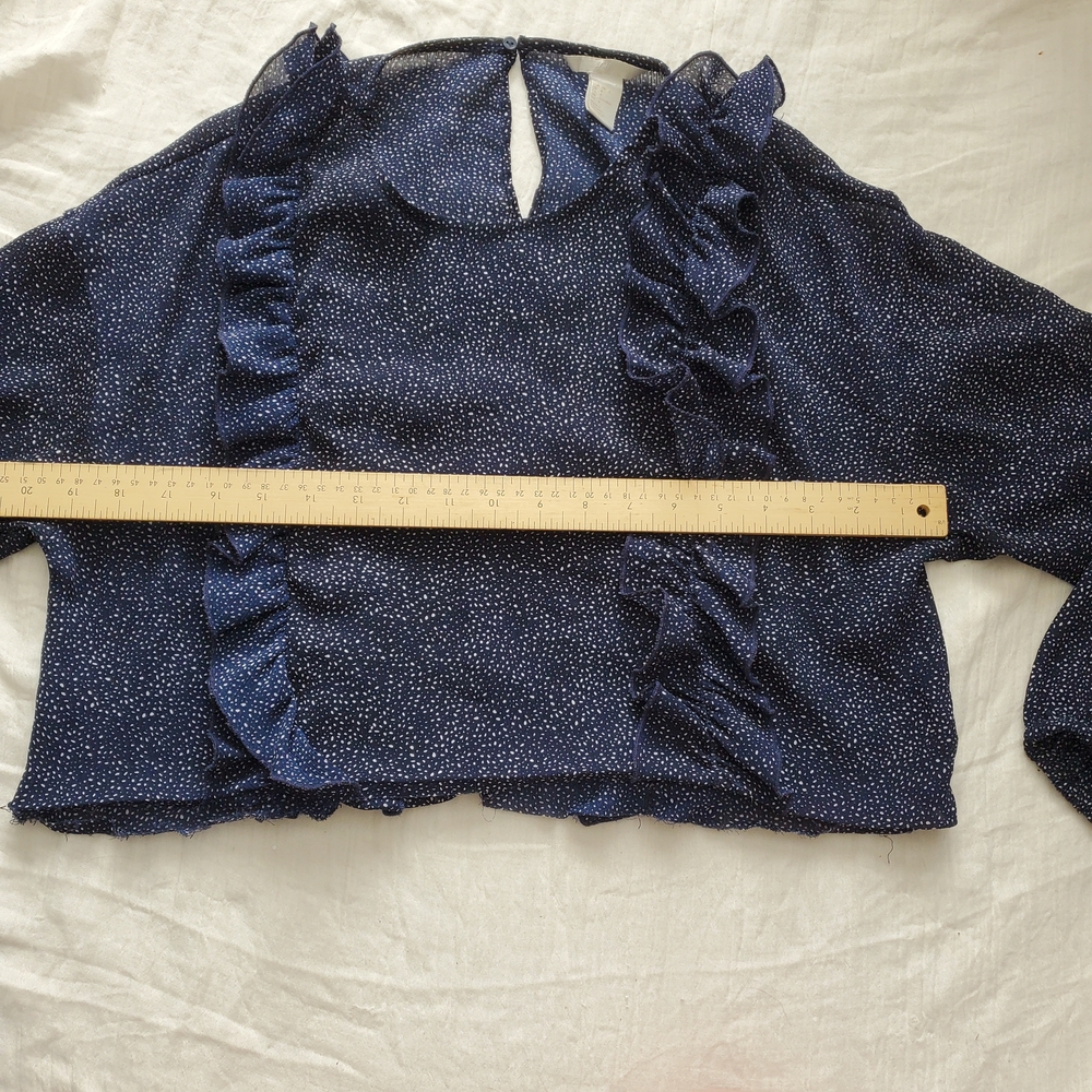 H&M Navy Ruffle Blouse - Picture 8 of 11